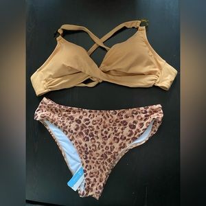 Louise Leopard O Ring Bikini orange size XXL on bikini top & bottoms